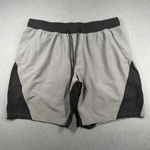 Lululemon Namaste at the Beach Shorts Mens 2XL Gray Black Lined Drawstring
